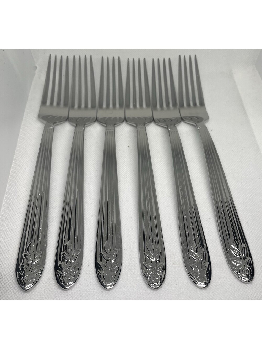 (6) Lenox ACCOUTREMENTS Stainless 18/10 Dinner Fork Lot ~ 8 1/8”